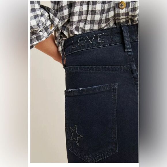 Anthropologie Sundry Stars Ultra High-Rise Straight Black Jeans - Picture 4 of 13